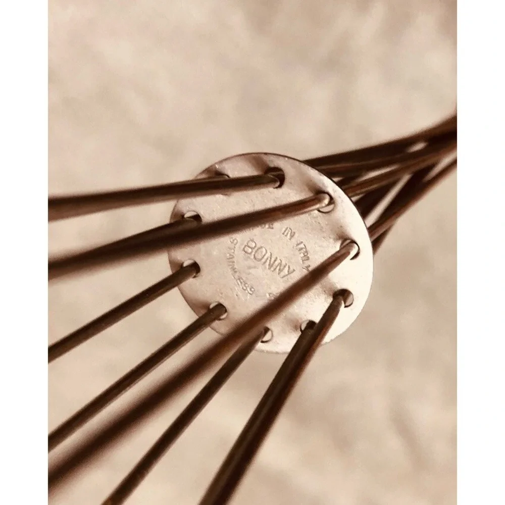 Vintage Bonny‎ Stainless Steel Whisk White Plastic Handle Made In Italy
